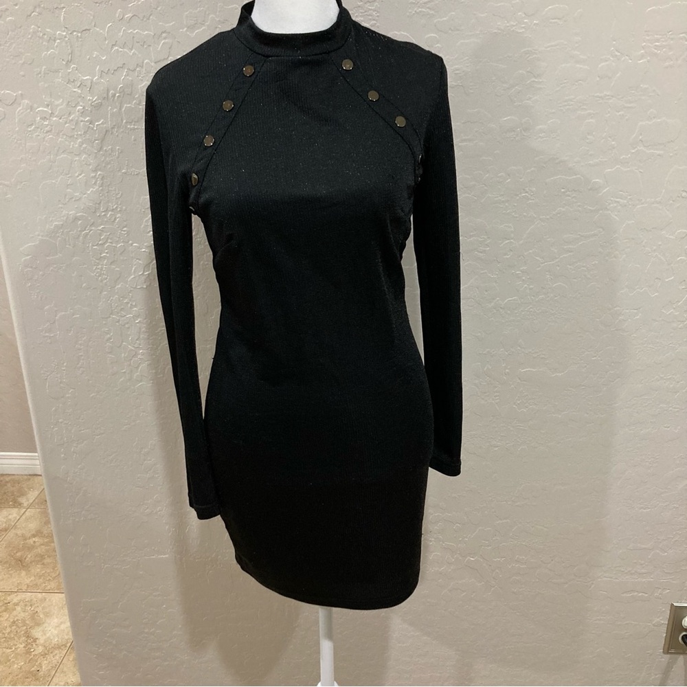 🩵 2/$15 Privy Women’s Black Long Sleeve Mini Bodycon Dress Size M